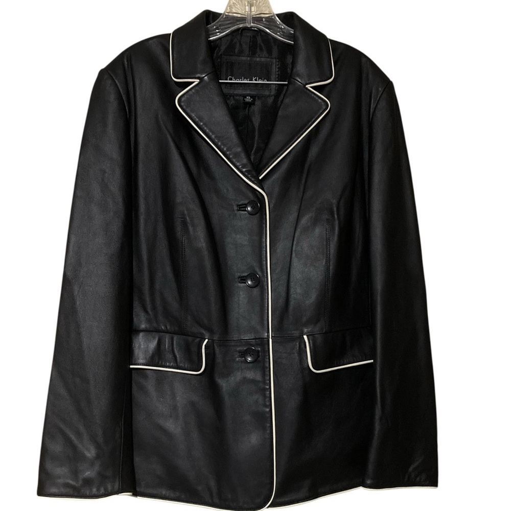 Charles Klein Classic Leather Blazer/Jacket NEW